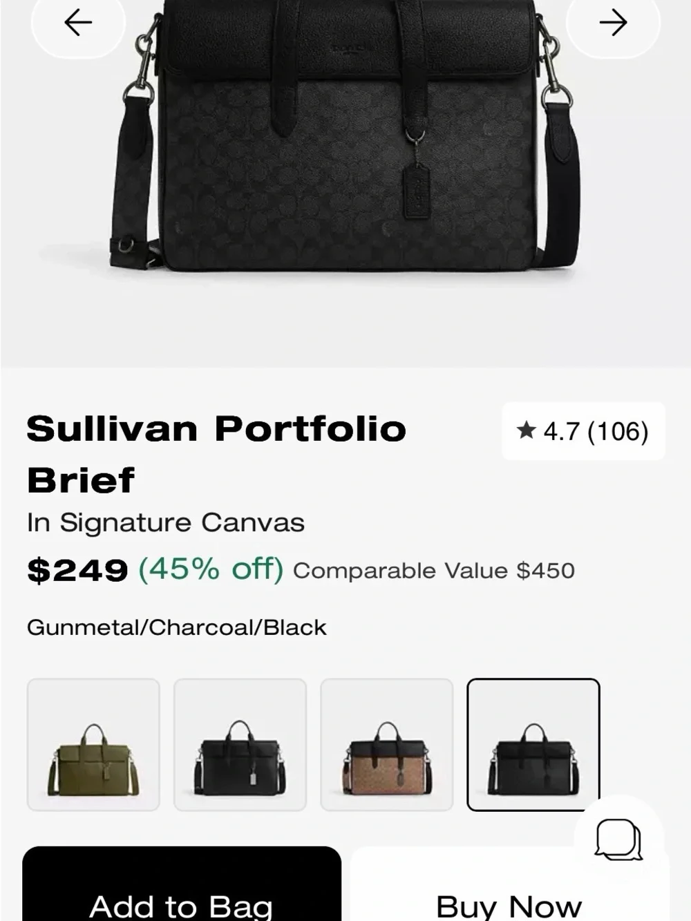 Coach Unisex Signature Briefcase in Grey